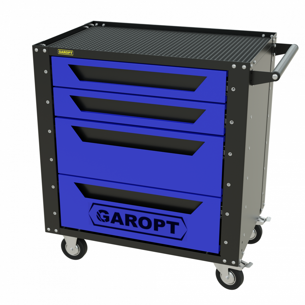 Тележка инструментальная Garopt серия Low-cost 4 ящика синяя